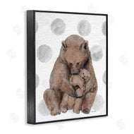 Stupell Studio | Bear and Cub Grey Polka Dot