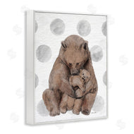 Stupell Studio | Bear and Cub Grey Polka Dot