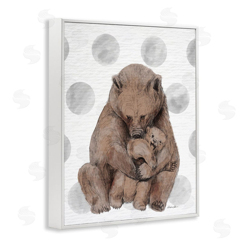 Stupell Studio | Bear and Cub Grey Polka Dot