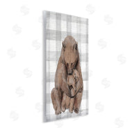 Stupell Studio | Bear and Cub Grey Plaid