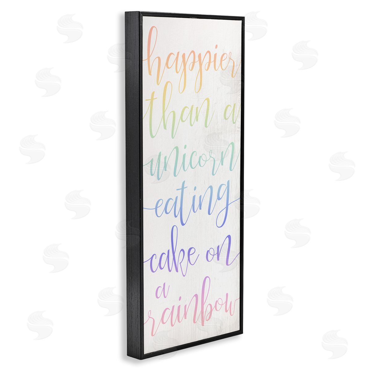 Happier Than Unicorn Humor Black Frame Print Wall Art, Home Decor by Stupell Studio