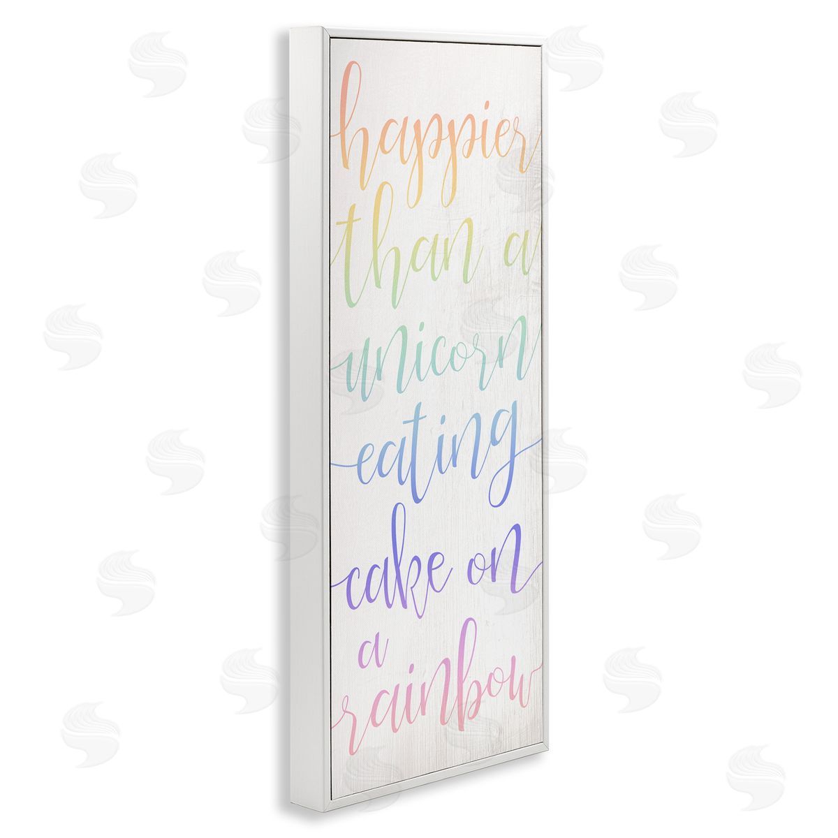 Happier Than Unicorn Humor White Frame Print Wall Art, Home Decor by Stupell Studio