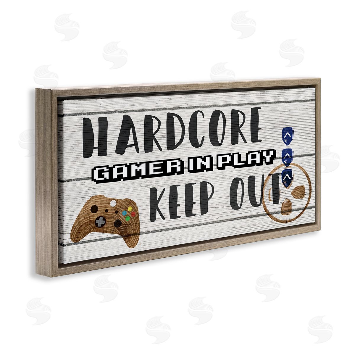 Gamer in Play Keep Out Brown Floating Frame Canvas Wall Art, Home Decor by Stupell Studio