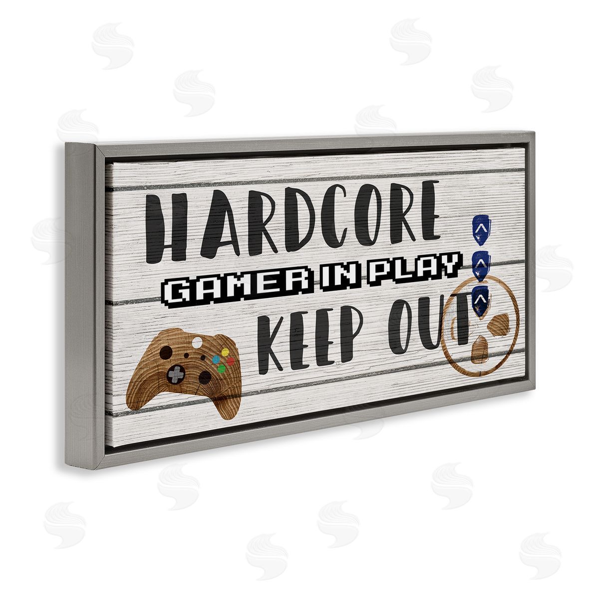 Gamer in Play Keep Out Grey Floating Frame Canvas Wall Art, Home Decor by Stupell Studio