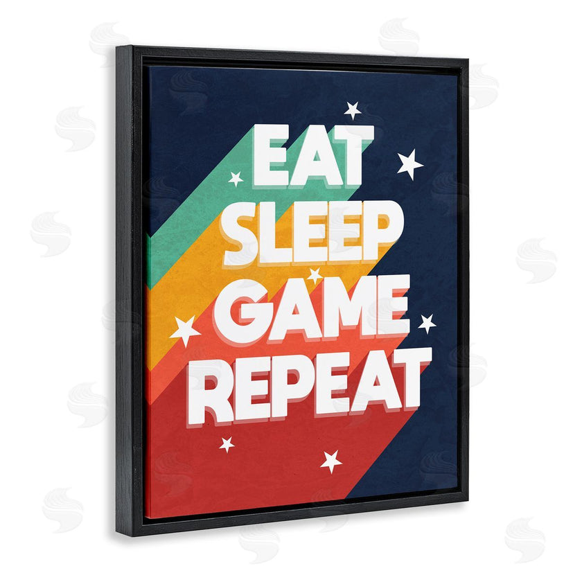 Stupell Studio | Eat Sleep Game Repeat Retro
