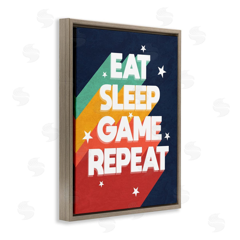 Stupell Studio | Eat Sleep Game Repeat Retro