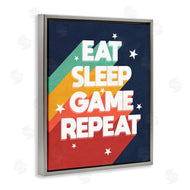 Stupell Studio | Eat Sleep Game Repeat Retro