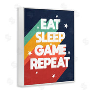 Stupell Studio | Eat Sleep Game Repeat Retro