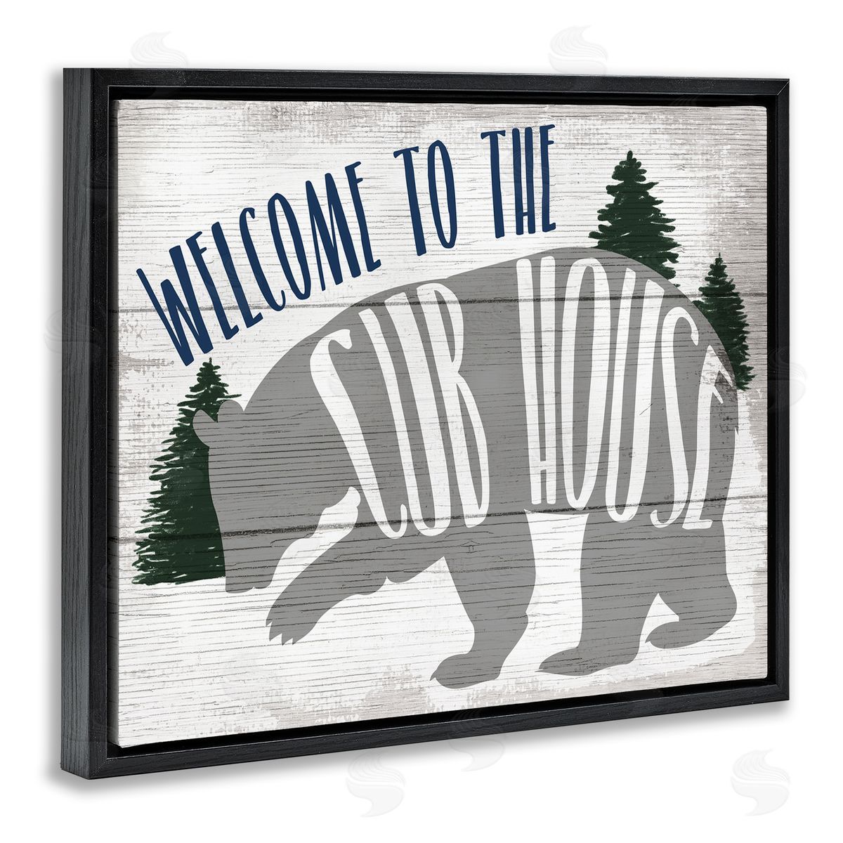 Welcome to the Cub House Black Floating Frame Canvas Wall Art, Home Decor by Stupell Studio
