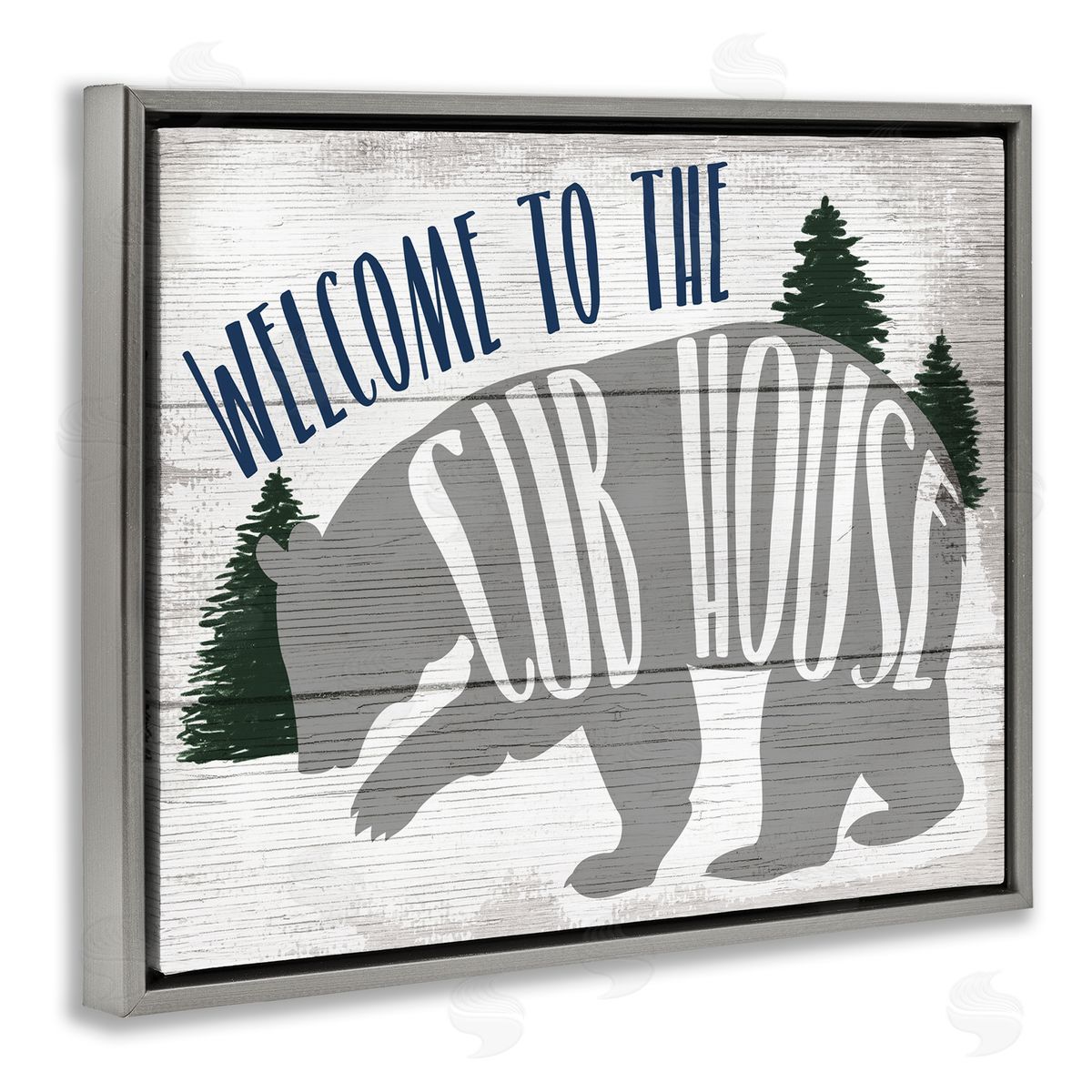 Welcome to the Cub House Grey Floating Frame Canvas Wall Art, Home Decor by Stupell Studio