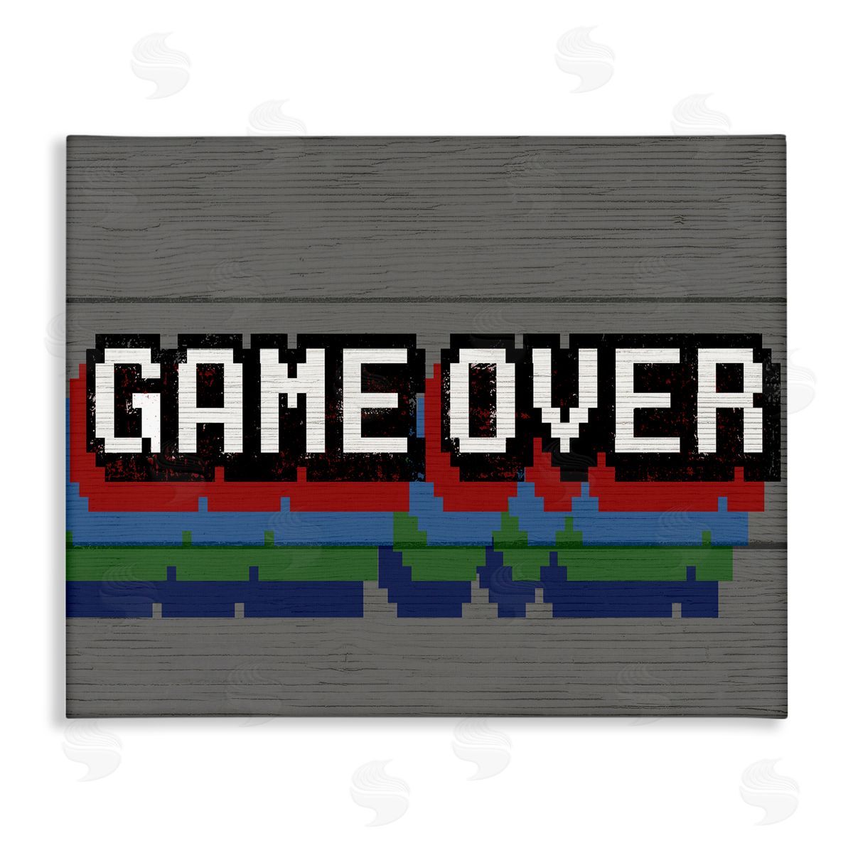 Retro Game Over Phrase Canvas Wall Art, Home Decor by Stupell Studio