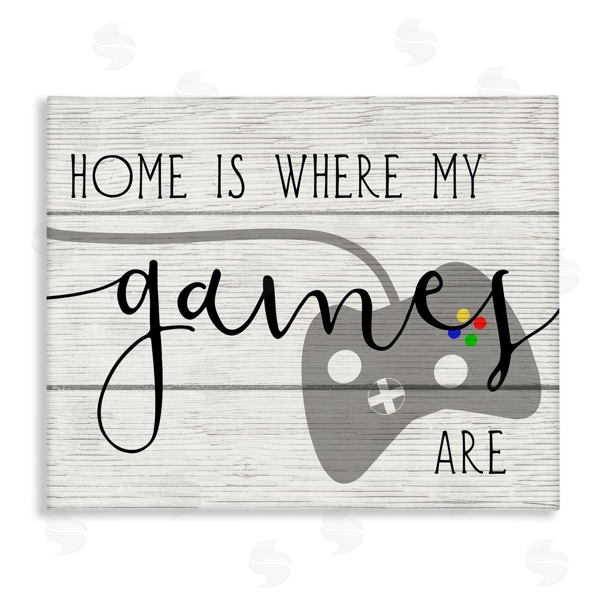 Home's Where My Games Are Canvas Wall Art, Home Decor by Stupell Studio
