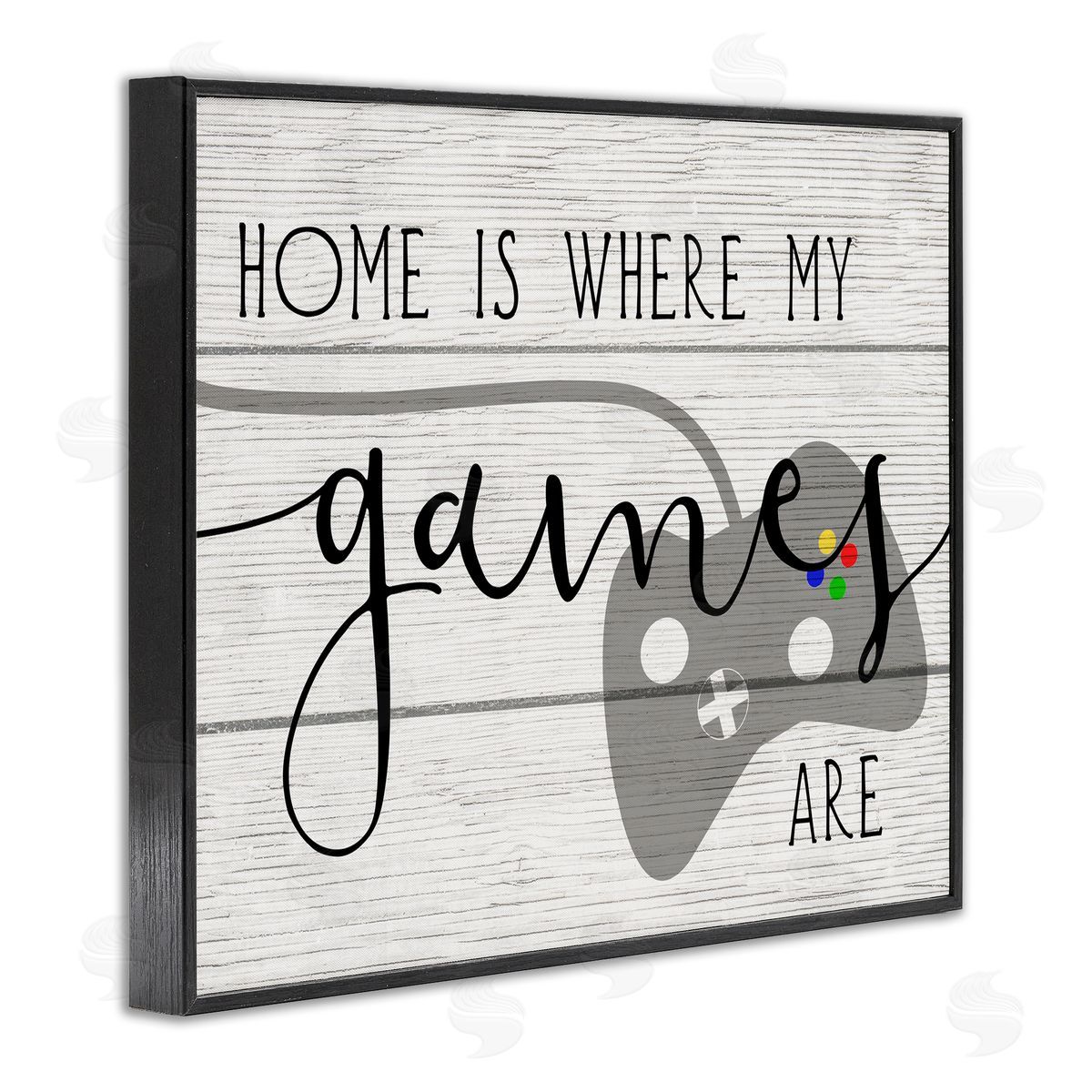Home's Where My Games Are Black Frame Print Wall Art, Home Decor by Stupell Studio