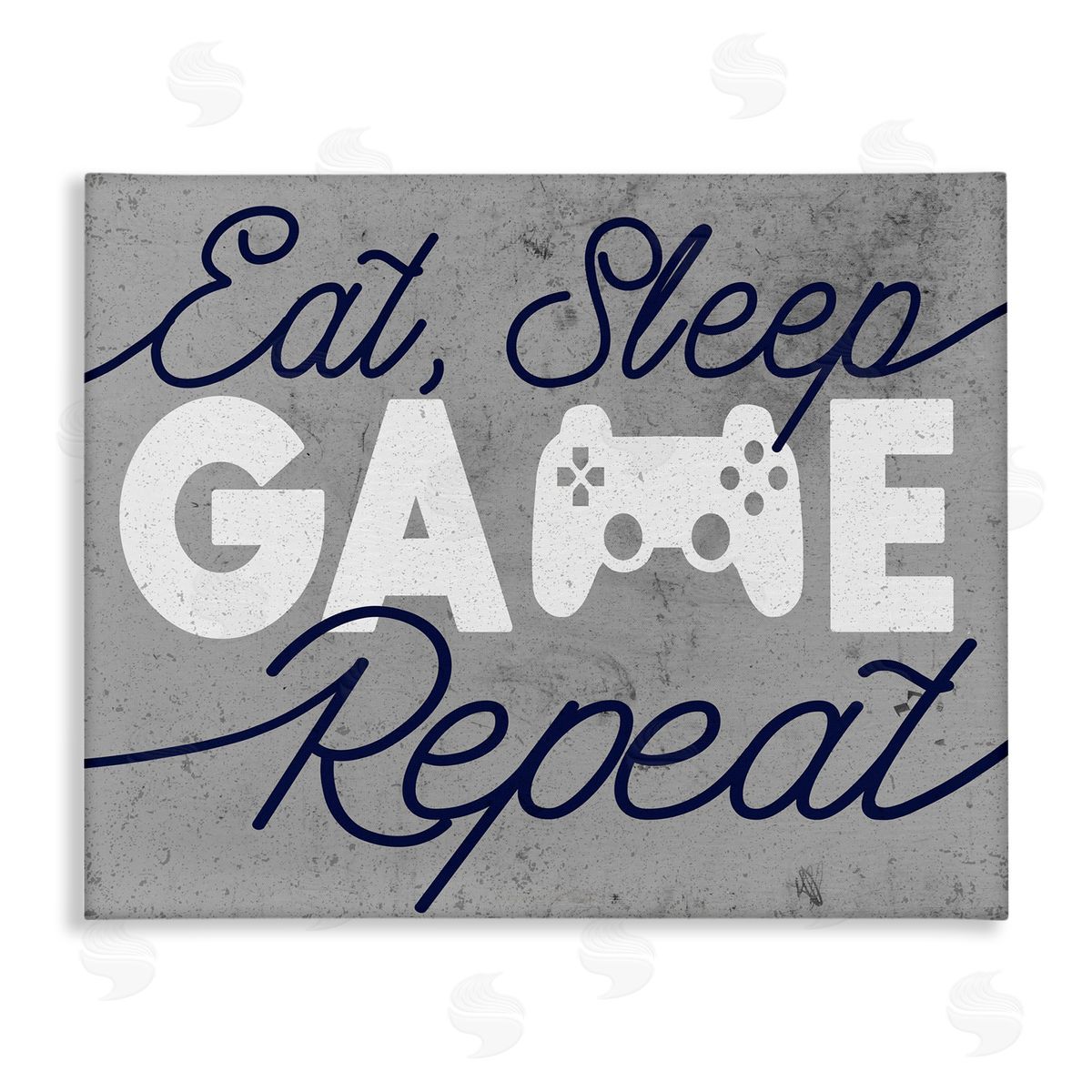 Eat Sleep Game over Grey Canvas Wall Art, Home Decor by Stupell Studio