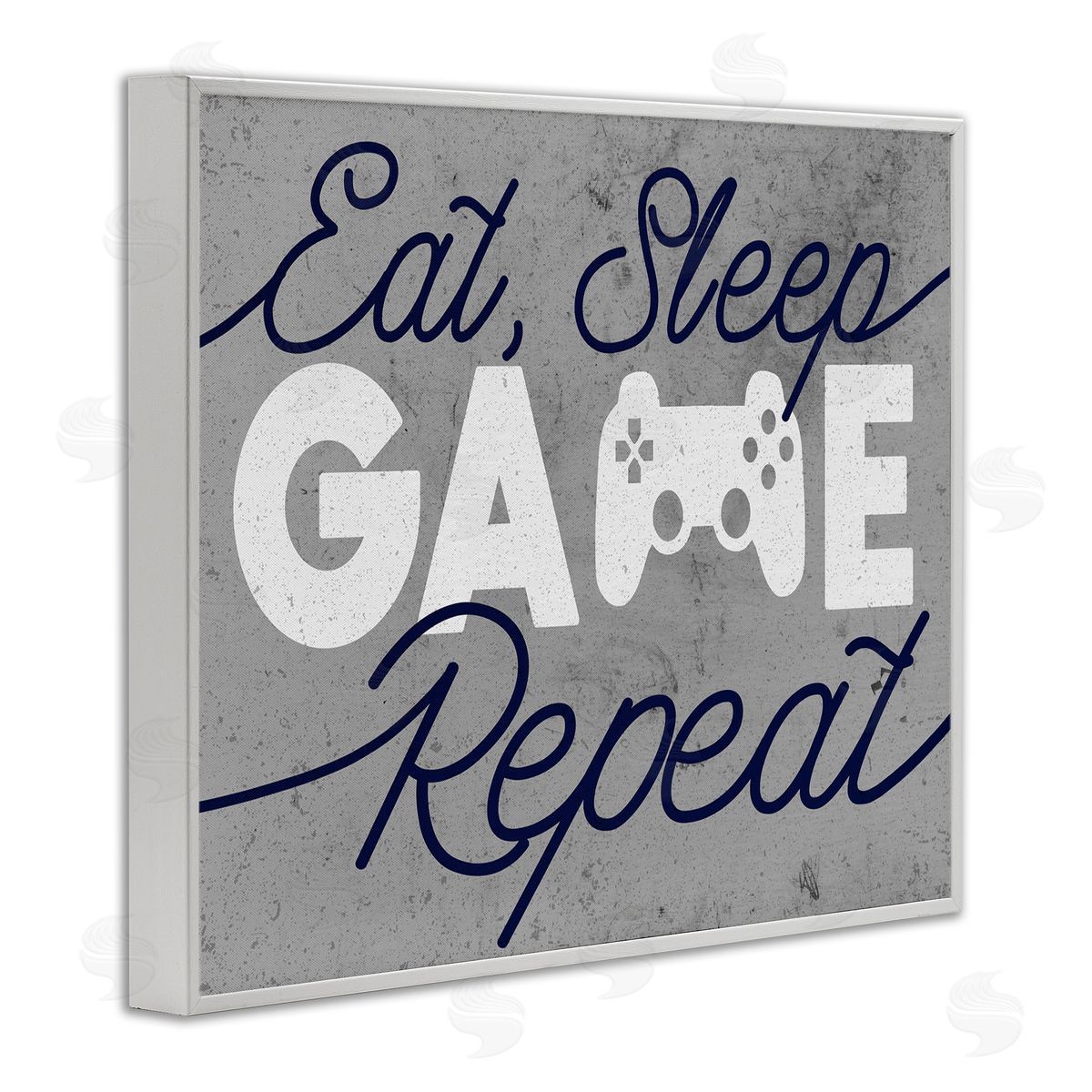 Eat Sleep Game over Grey White Frame Print Wall Art, Home Decor by Stupell Studio