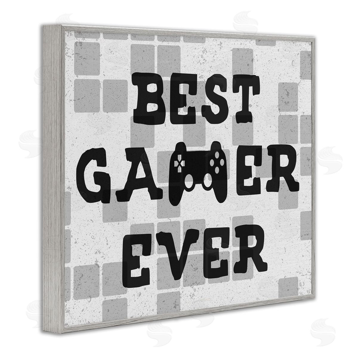 Best Gamer Every Patterned Grey Frame Print Wall Art, Home Decor by Stupell Studio