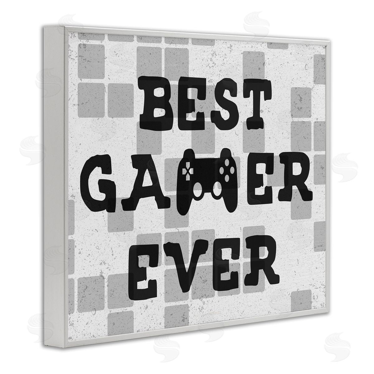 Best Gamer Every Patterned White Frame Print Wall Art, Home Decor by Stupell Studio