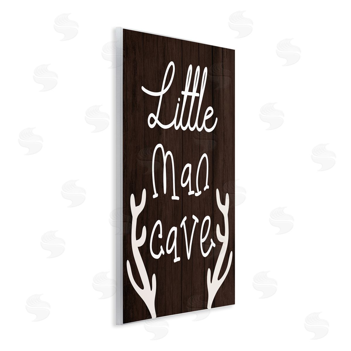 Little Man Cave with Antlers Wood Plaque Wall Art, Home Decor by Stupell Studio