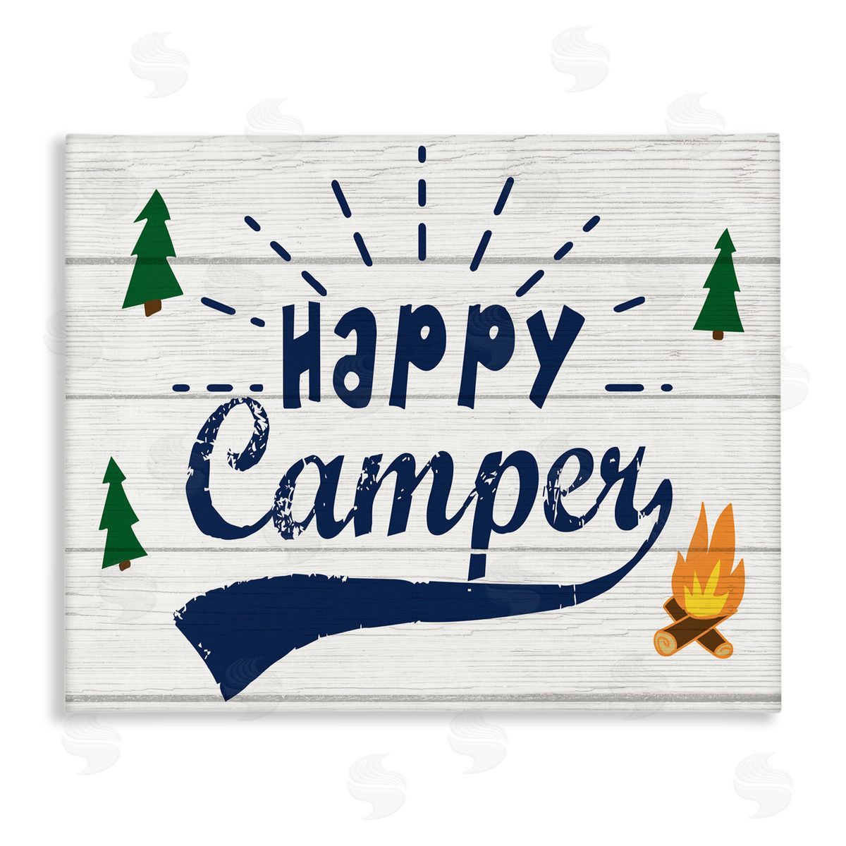 Happy Camper with Trees Canvas Wall Art, Home Decor by Stupell Studio