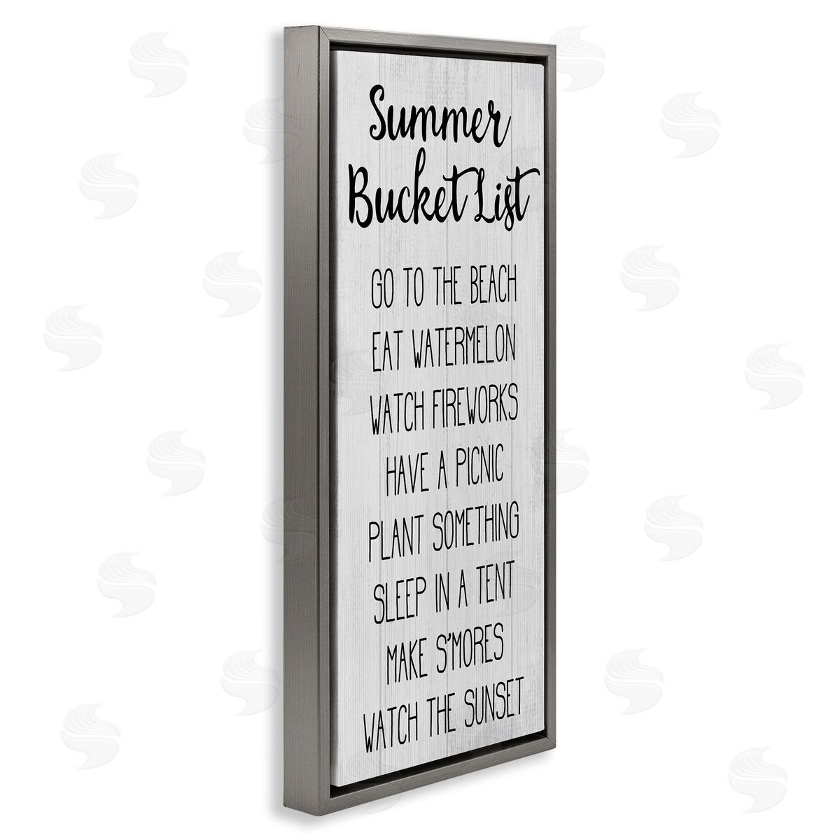 Summer Bucket List Casual Sign Grey Floating Frame Canvas Wall Art, Home Decor by Stupell Studio