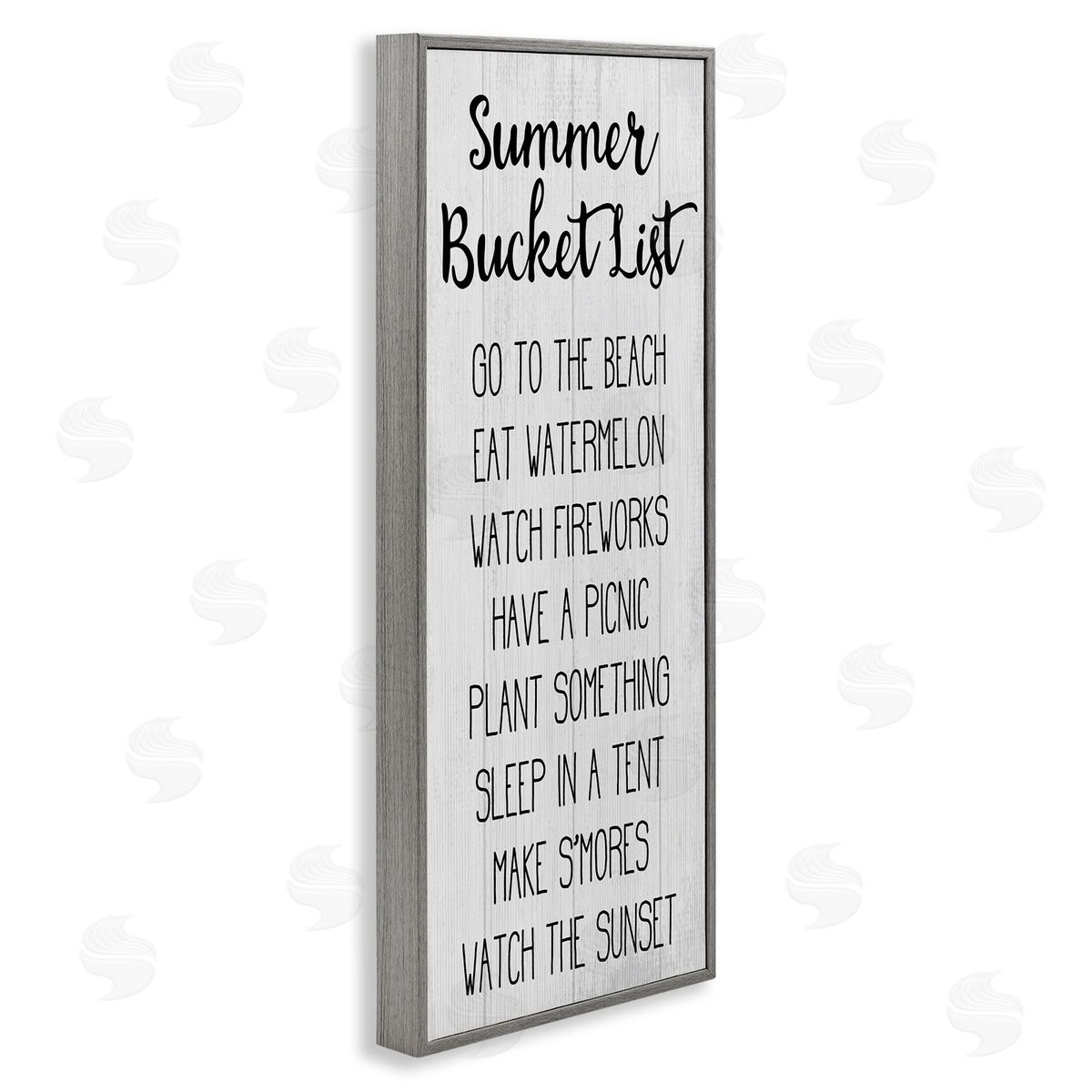 Summer Bucket List Casual Sign Grey Frame Print Wall Art, Home Decor by Stupell Studio