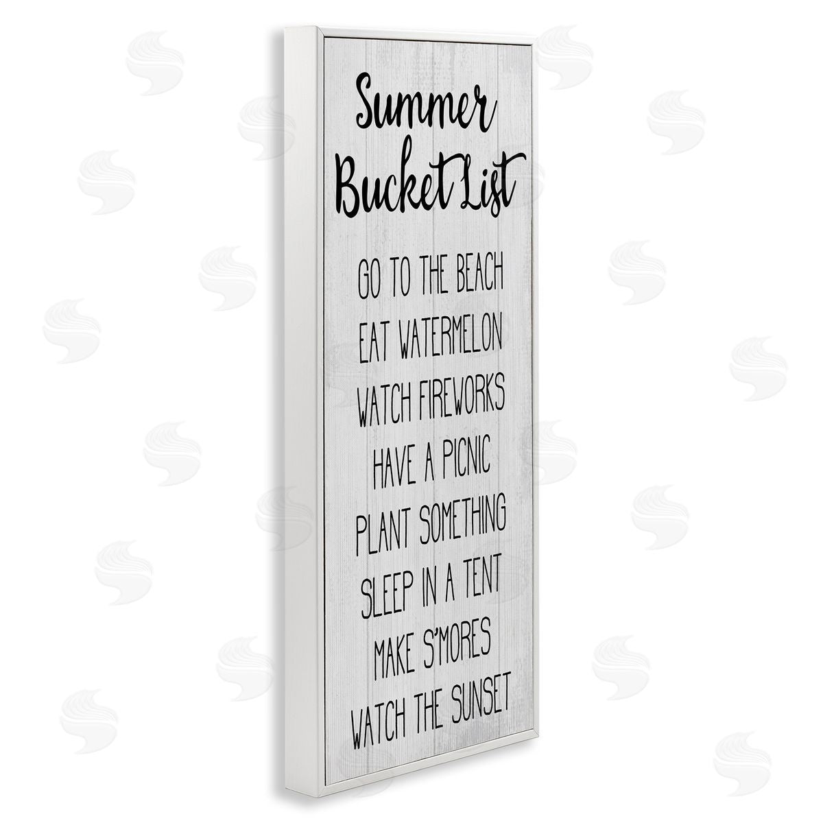 Summer Bucket List Casual Sign White Frame Print Wall Art, Home Decor by Stupell Studio