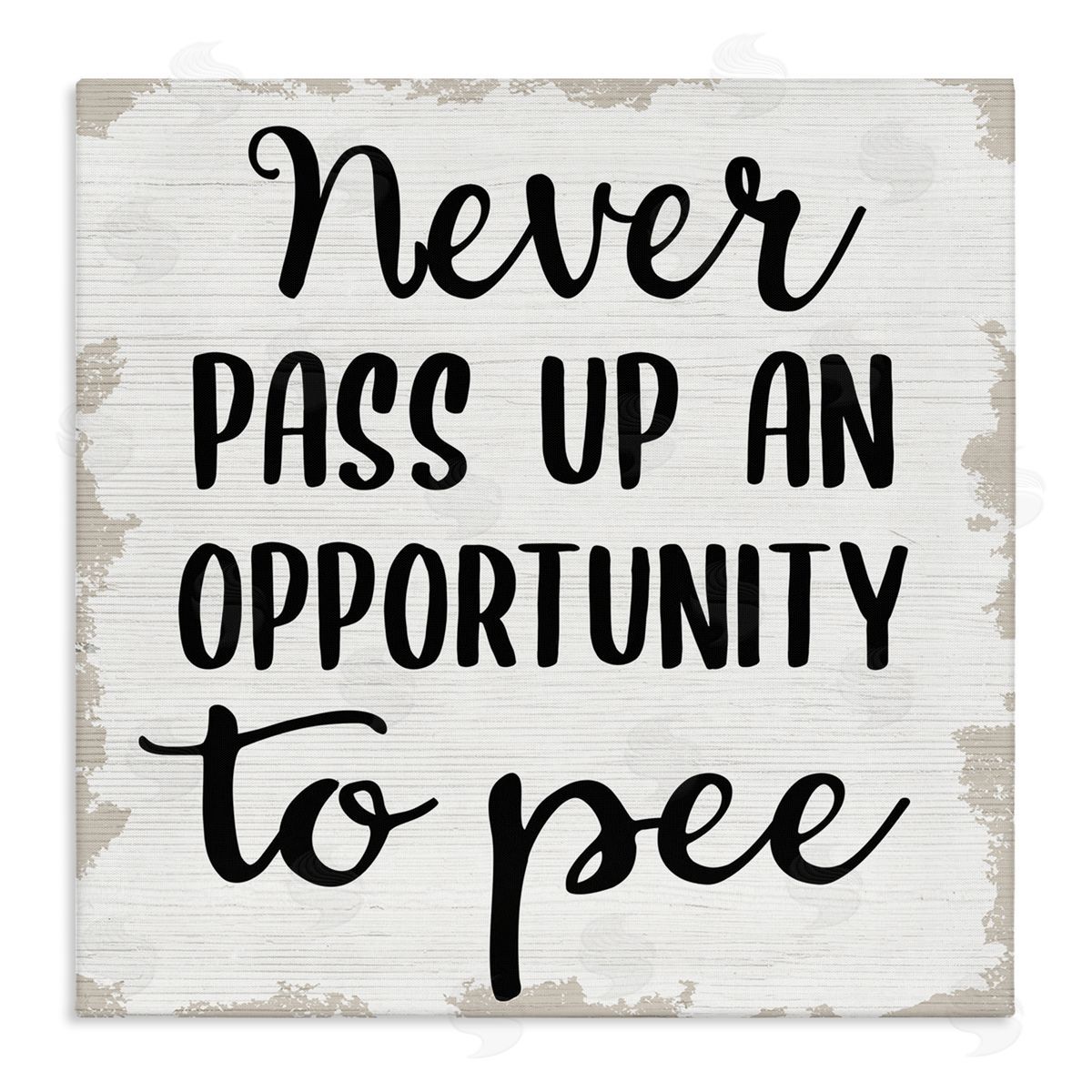 Never Pass Up Bathroom Sign Canvas Wall Art, Home Decor by Stupell Studio