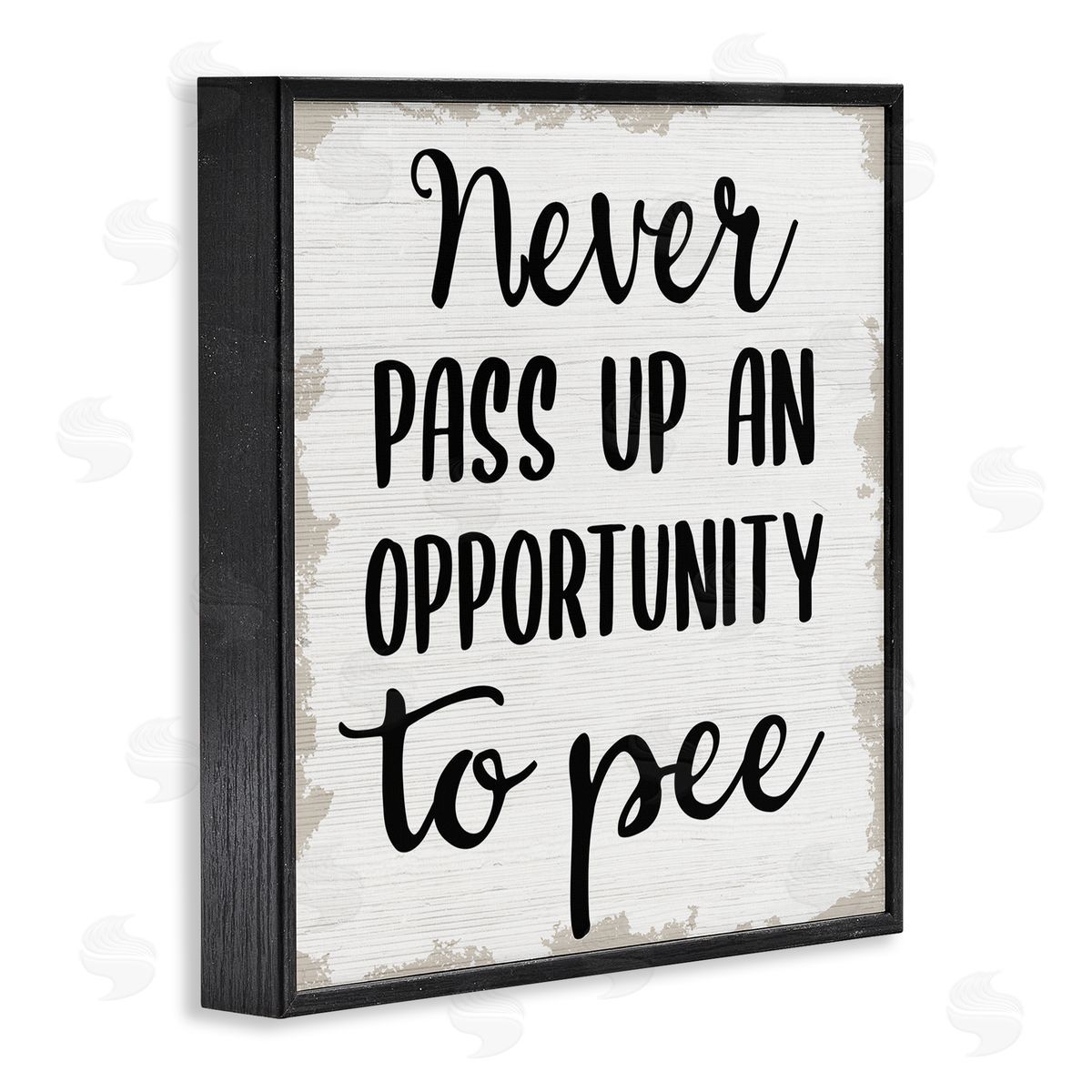 Never Pass Up Bathroom Sign Black Frame Print Wall Art, Home Decor by Stupell Studio