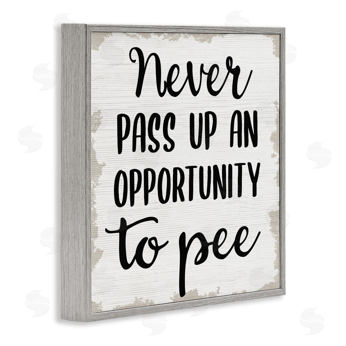 Never Pass Up Bathroom Sign Grey Frame Print Wall Art, Home Decor by Stupell Studio
