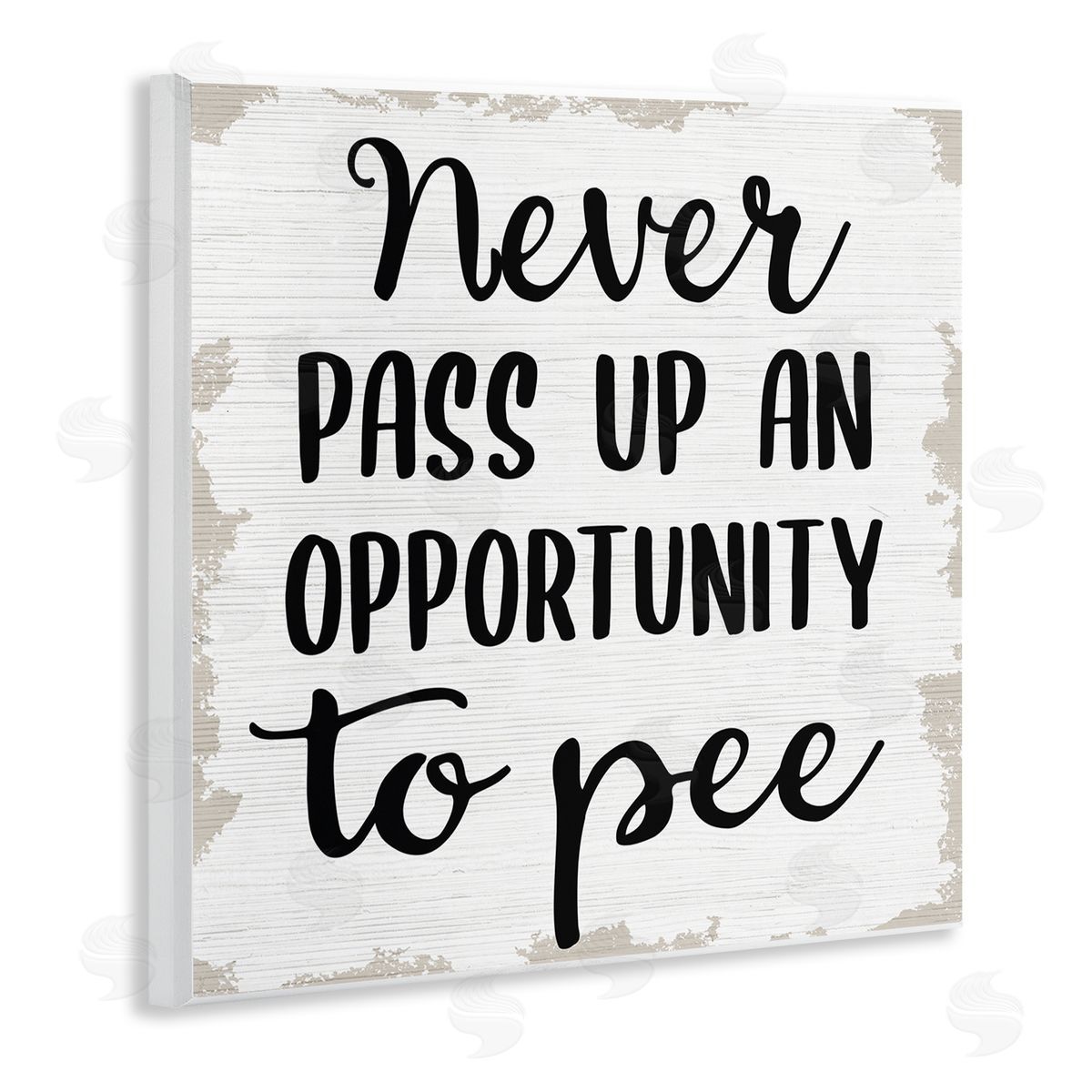 Never Pass Up Bathroom Sign Wood Plaque Wall Art, Home Decor by Stupell Studio