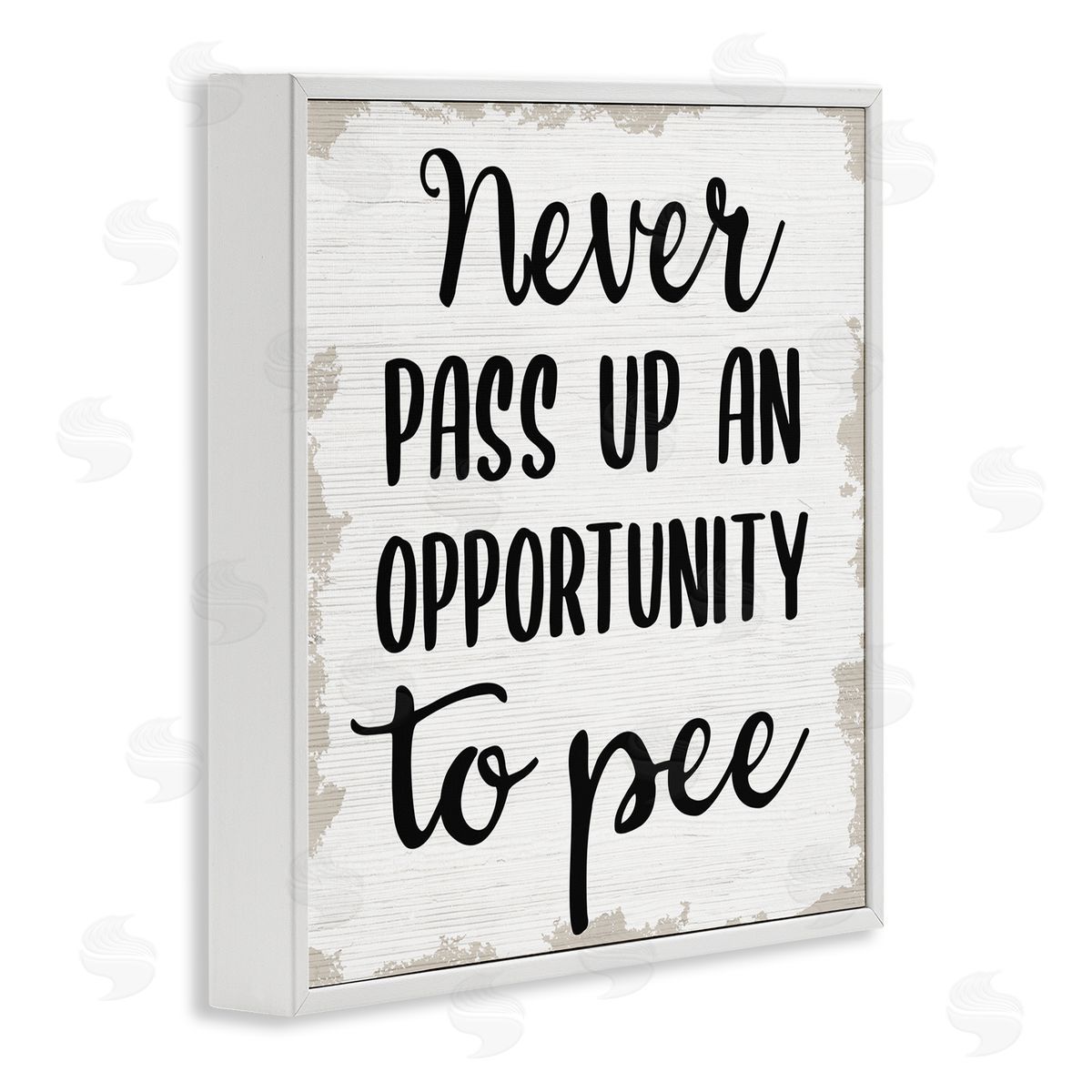 Never Pass Up Bathroom Sign White Frame Print Wall Art, Home Decor by Stupell Studio