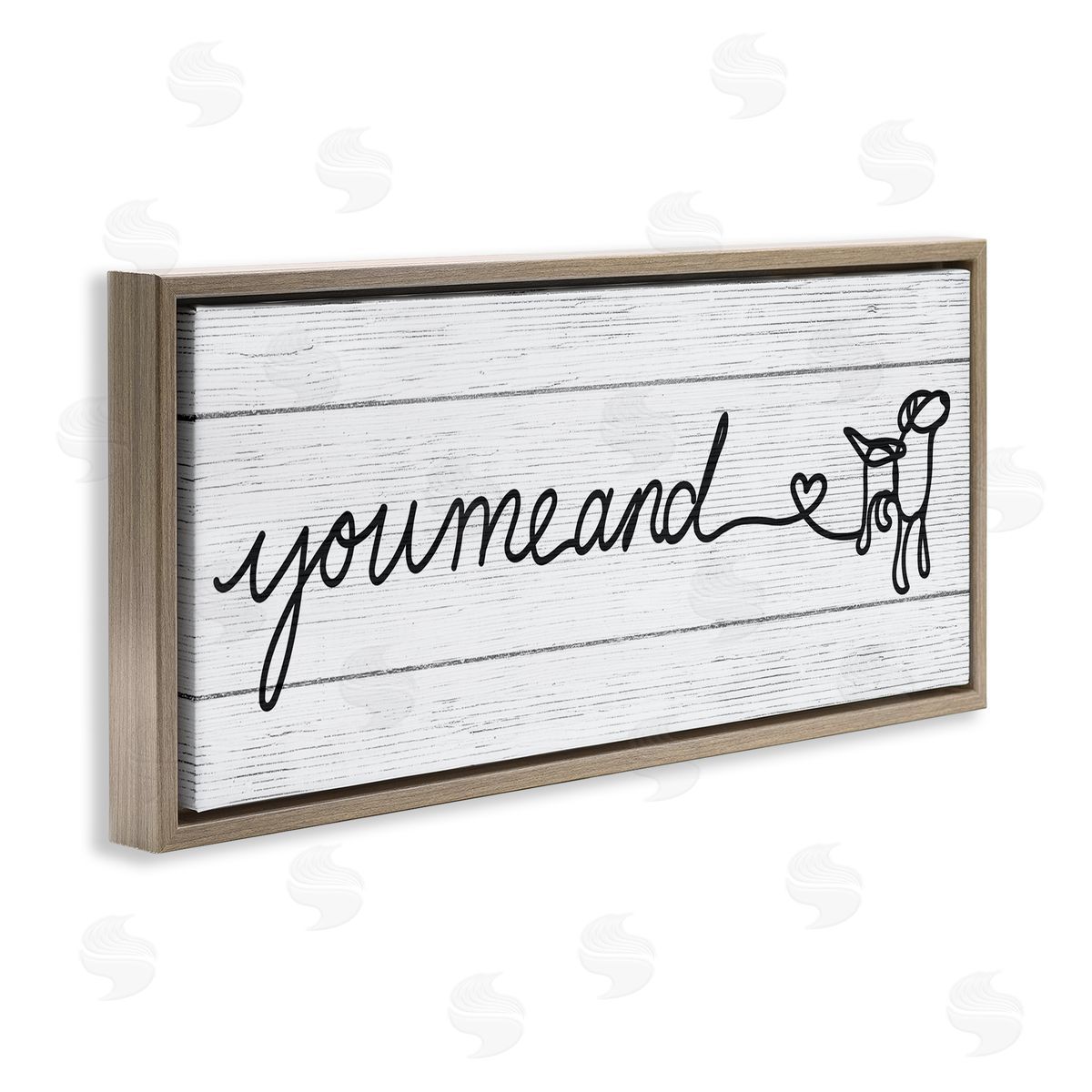 You Me & Dog Casual Brown Floating Frame Canvas Wall Art, Home Decor by Stupell Studio