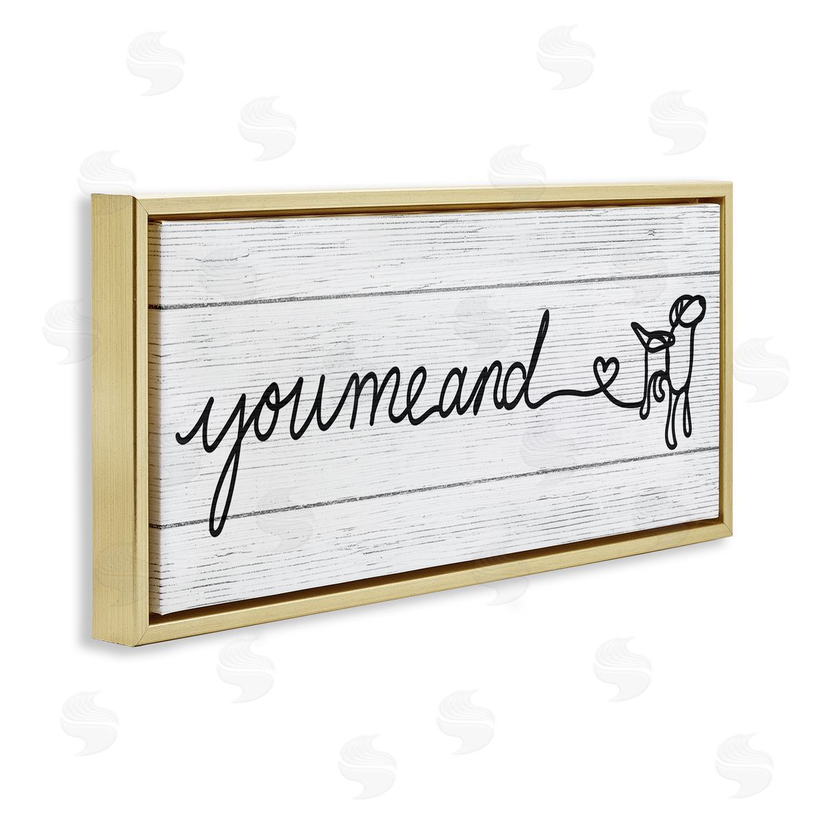 You Me & Dog Casual Gold Floating Frame Canvas Wall Art, Home Decor by Stupell Studio