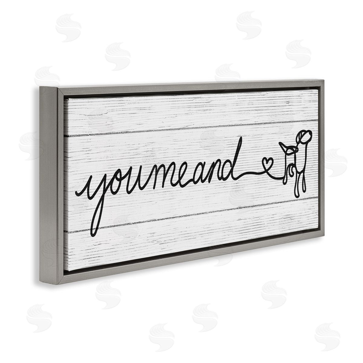 You Me & Dog Casual Grey Floating Frame Canvas Wall Art, Home Decor by Stupell Studio