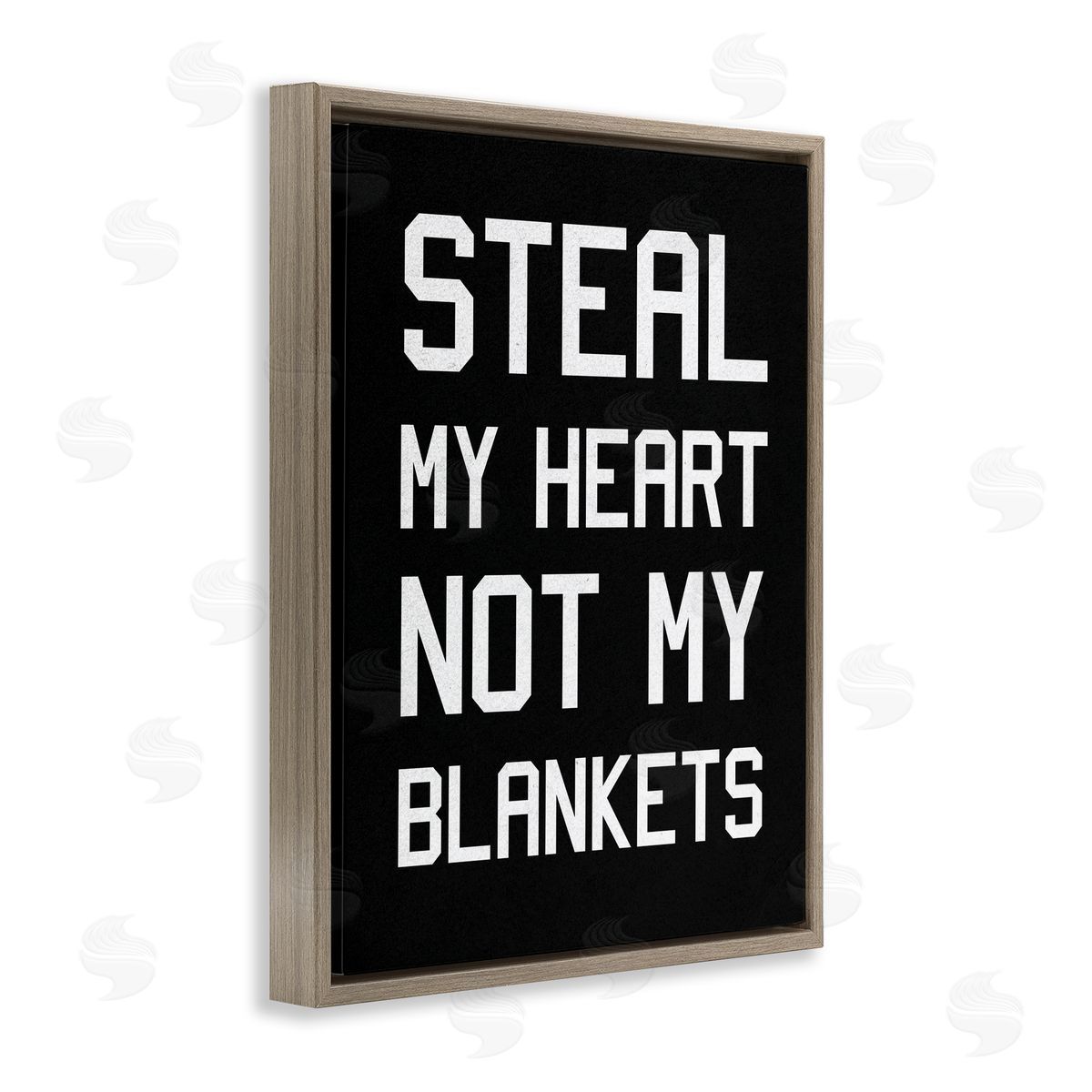 Steal My Heart Not Blankets Brown Floating Frame Canvas Wall Art, Home Decor by Stupell Studio