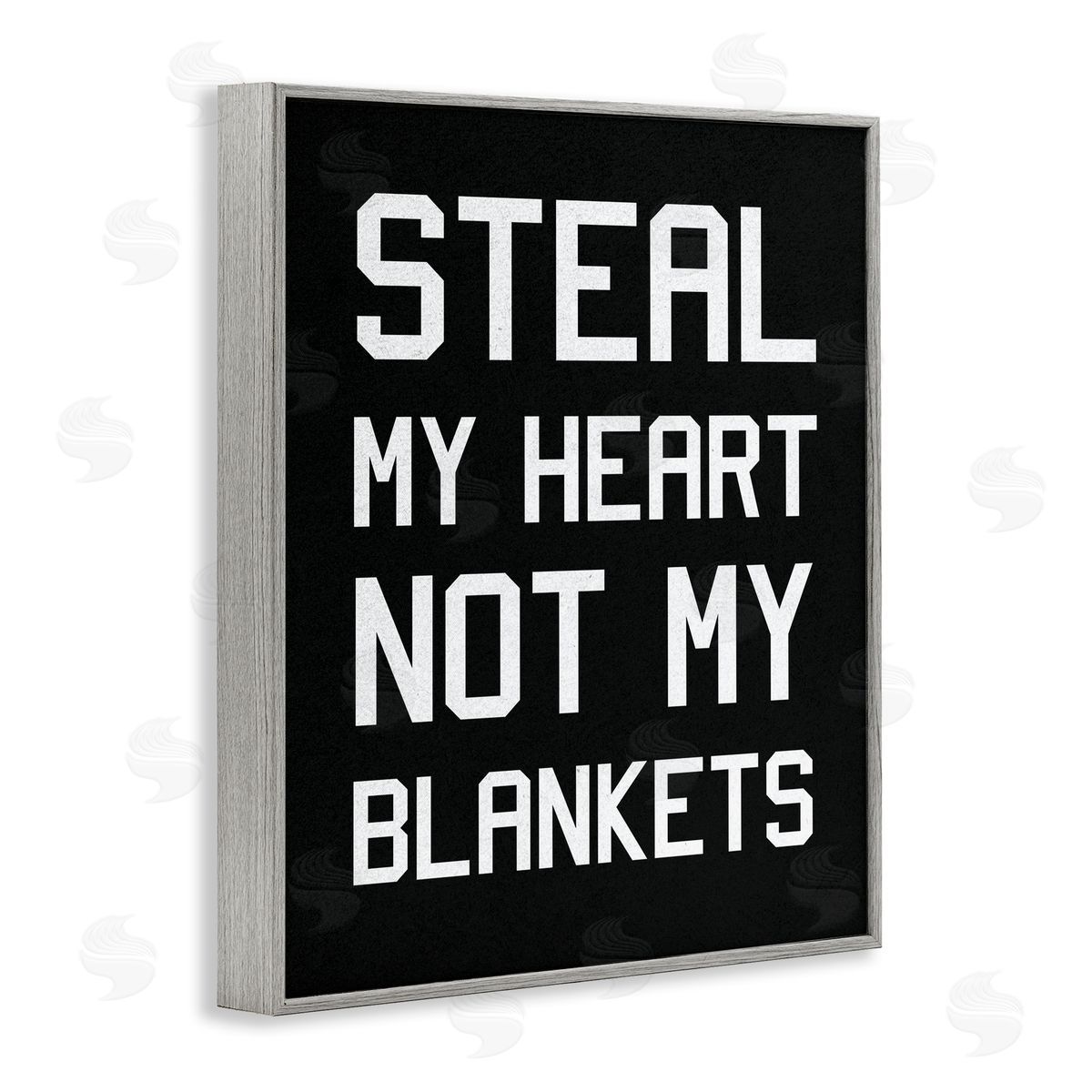 Steal My Heart Not Blankets Grey Frame Print Wall Art, Home Decor by Stupell Studio