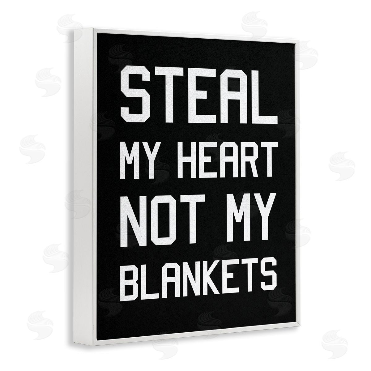 Steal My Heart Not Blankets White Frame Print Wall Art, Home Decor by Stupell Studio