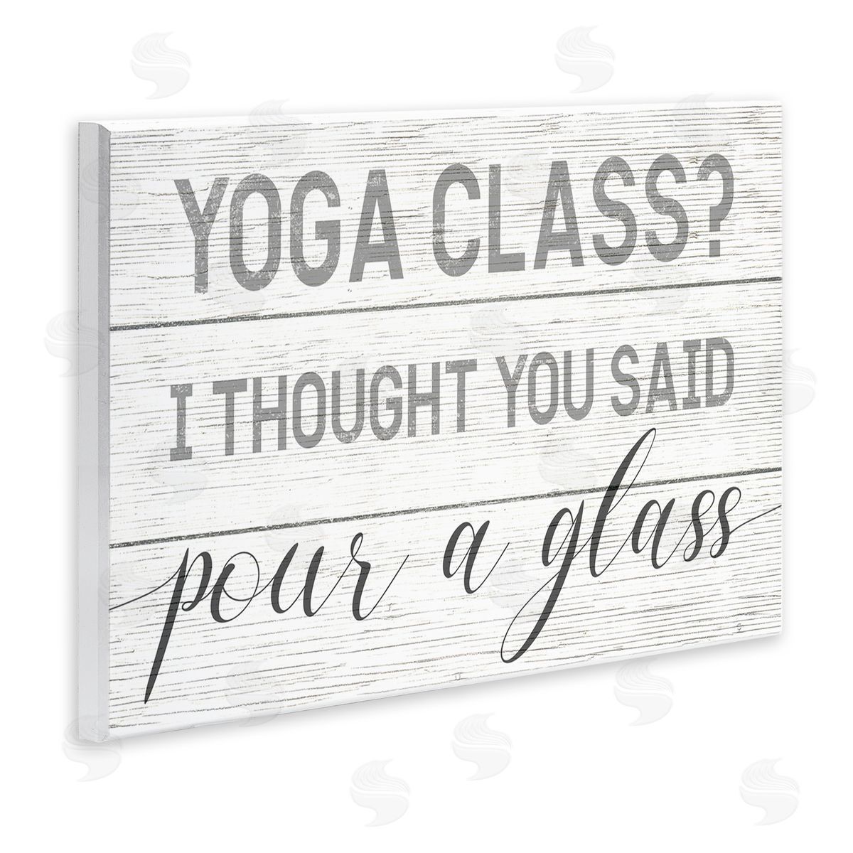 Yoga Class or Pour A Glass Wood Plaque Wall Art, Home Decor by Stupell Studio