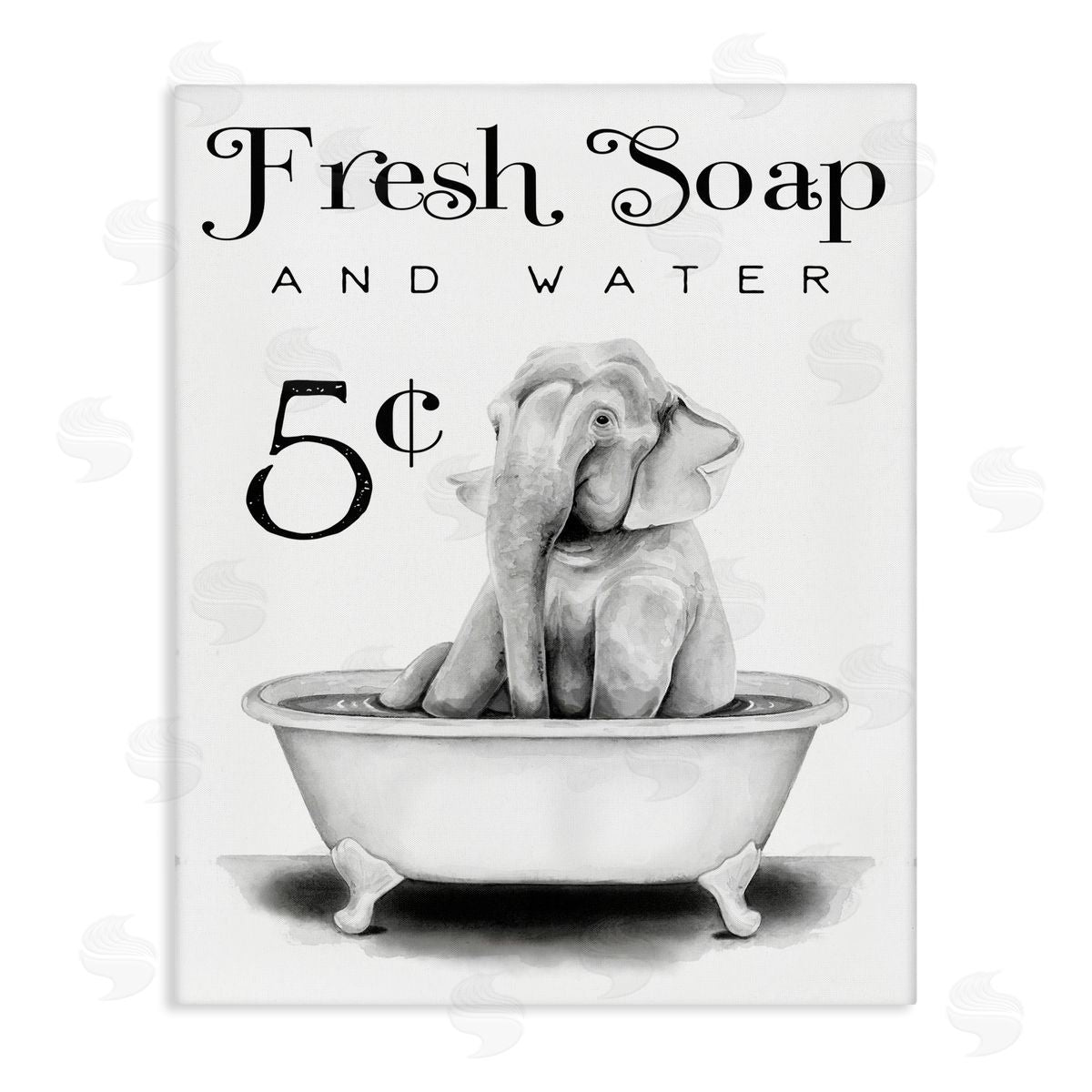 Elephant Bathtub Fresh Soap Canvas Wall Art, Home Decor by Rachel Nieman