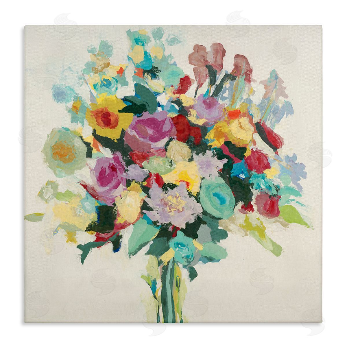 Abstract Spring Flower Bouquet Canvas Wall Art, Home Decor by Randy Hibberd