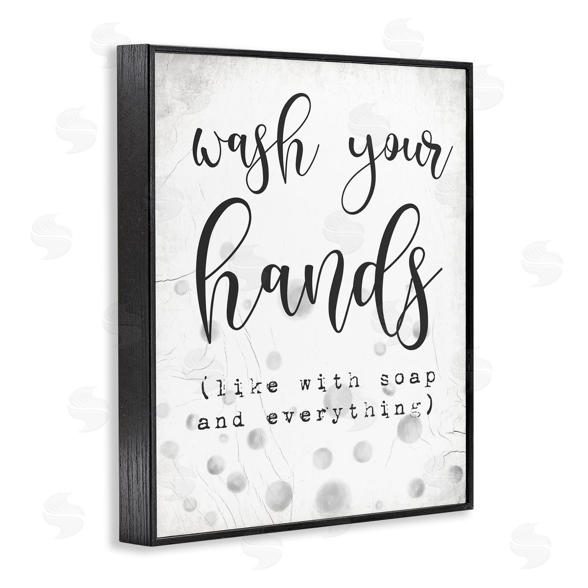 Sassy Wash Your Hands Black Frame Print Wall Art, Home Decor by Stupell Studio