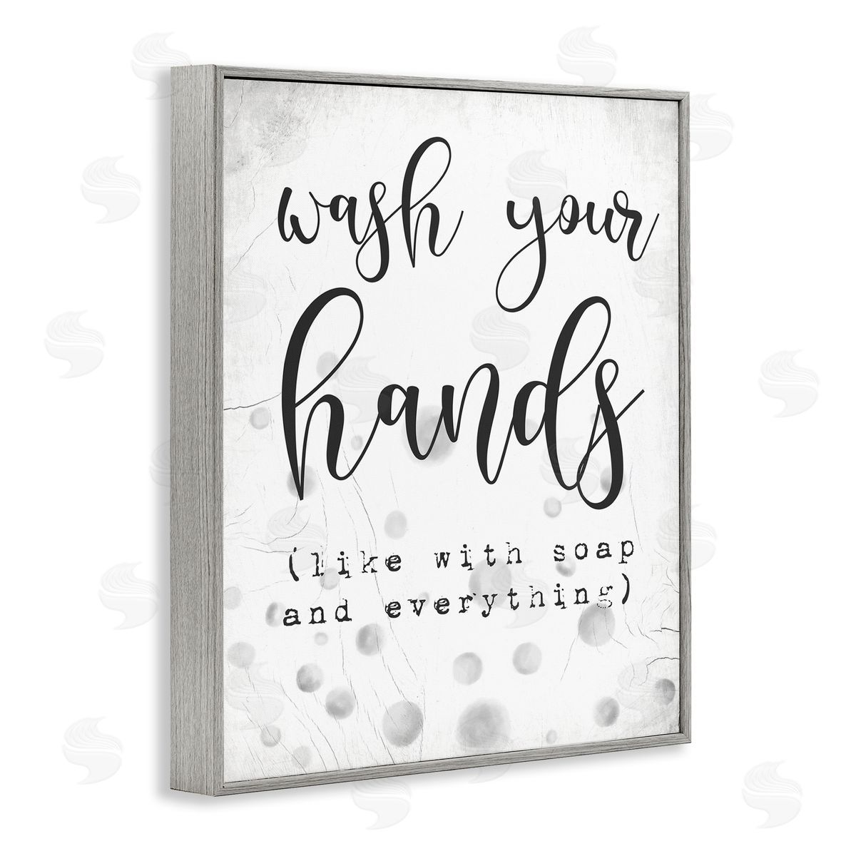 Sassy Wash Your Hands Grey Frame Print Wall Art, Home Decor by Stupell Studio