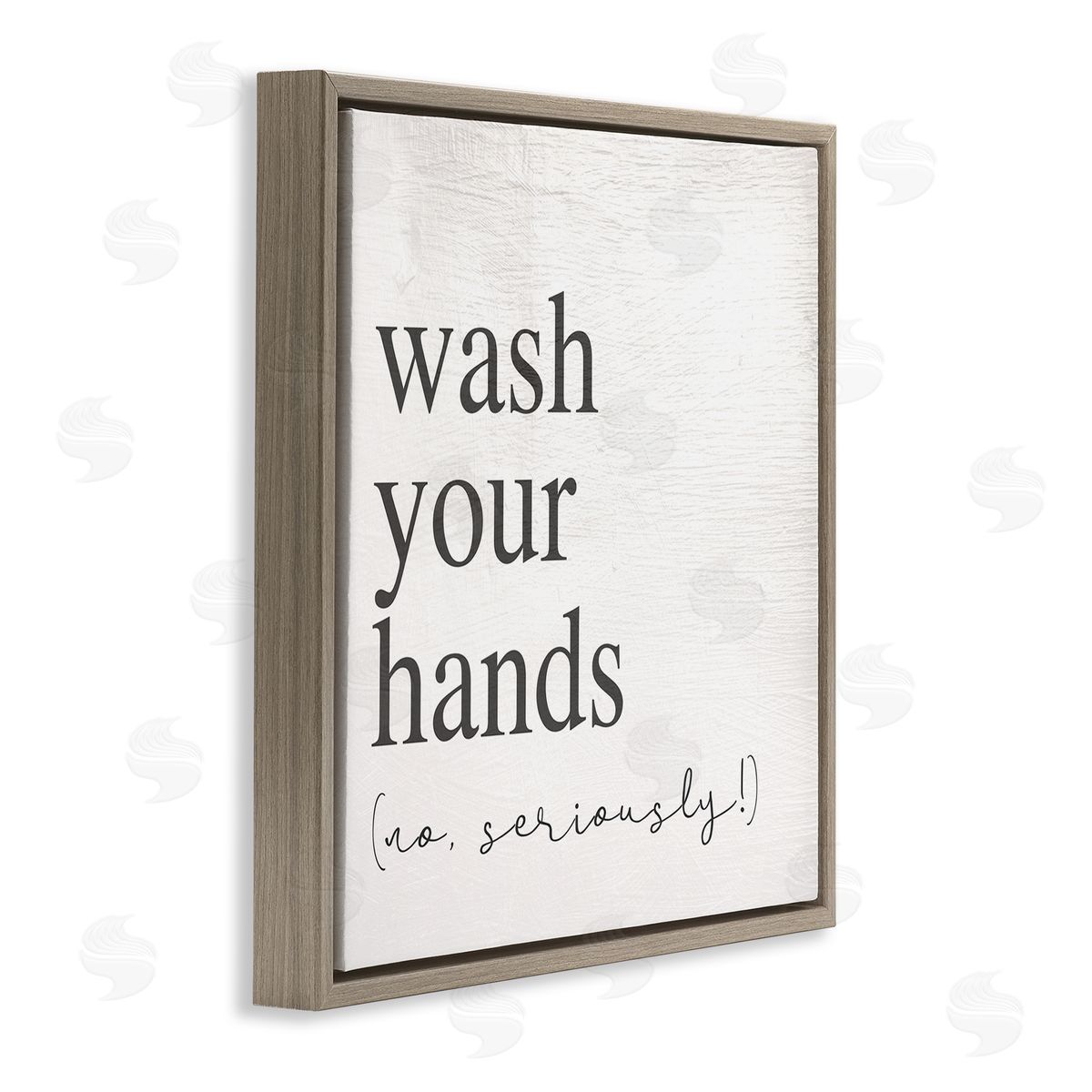 No Seriously Wash Your Hands Brown Floating Frame Canvas Wall Art, Home Decor by Stupell Studio