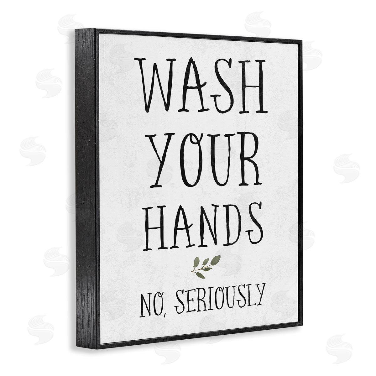 Wash Your Hands Seriously Black Frame Print Wall Art, Home Decor by Stupell Studio