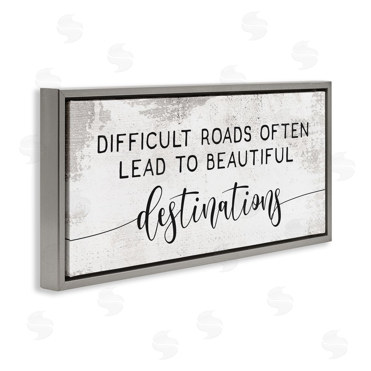 Difficult Roads to Beautiful Destinations Grey Floating Frame Canvas Wall Art, Home Decor by Stupell Studio