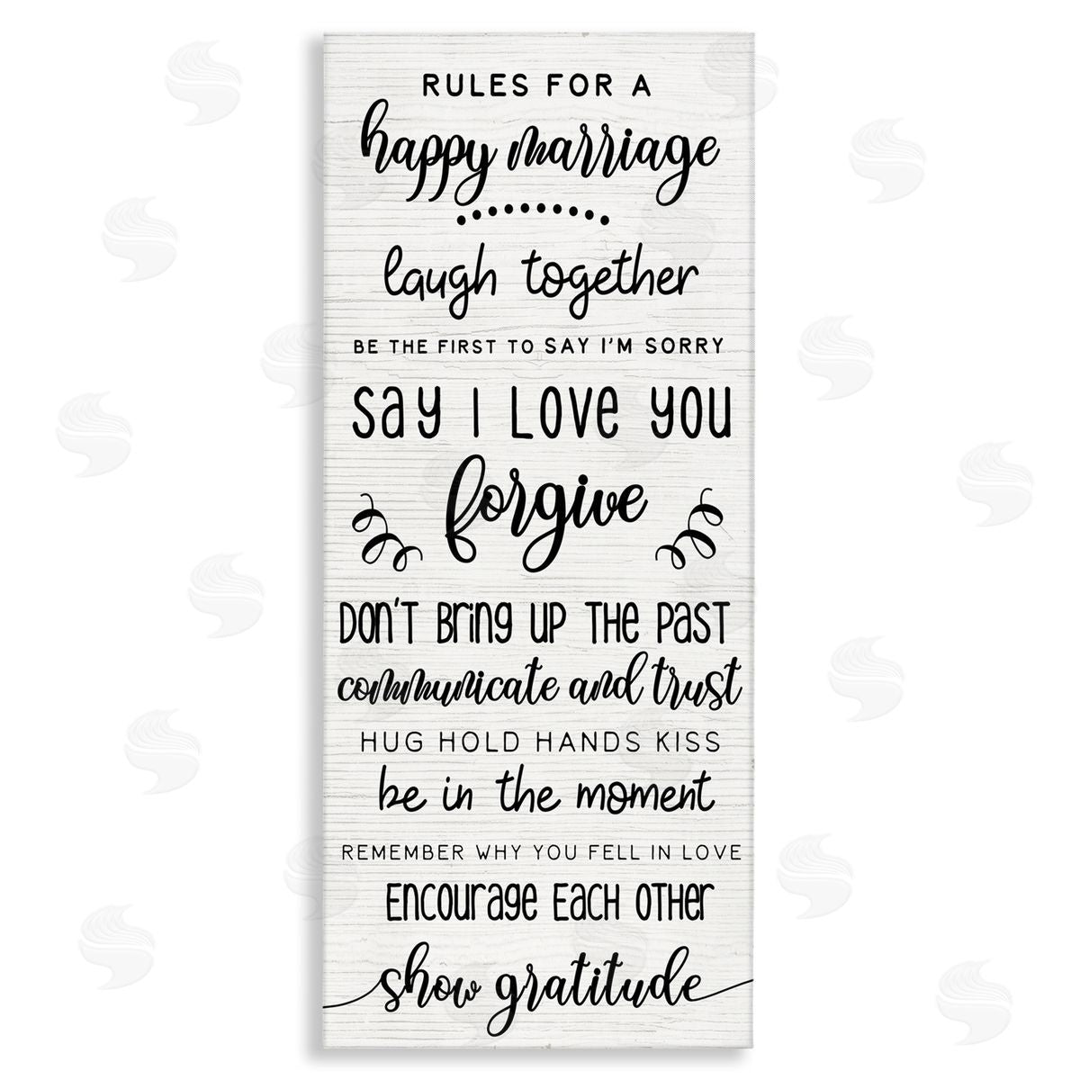 Rules For Happy Marriage List Canvas Wall Art, Home Decor by Stupell Studio
