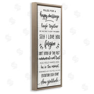 Stupell Studio | Rules For Happy Marriage List