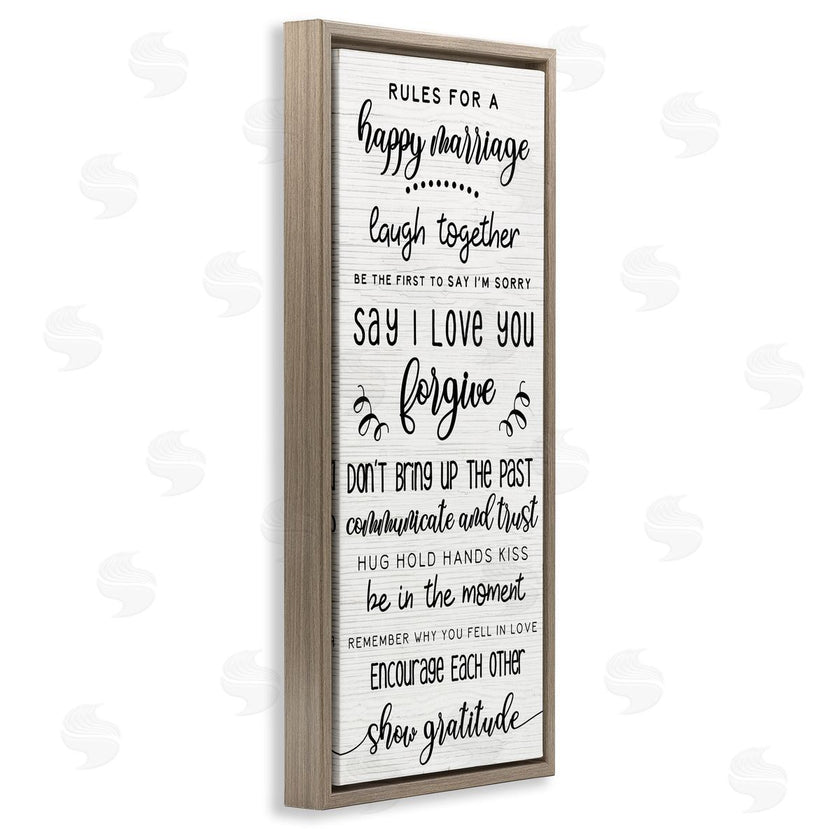 Stupell Studio | Rules For Happy Marriage List