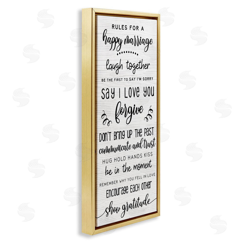 Stupell Studio | Rules For Happy Marriage List
