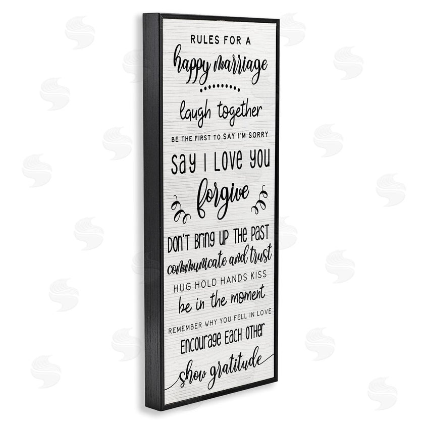 Stupell Studio | Rules For Happy Marriage List